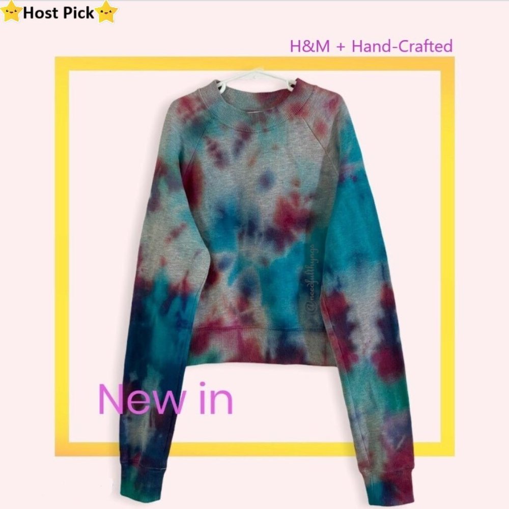 ⛔️SOLD⛔️ H&M Pullover Sweatshirt Custom Tie Dye XS - Picture 1 of 15
